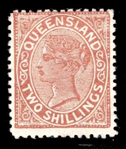 MOMEN: QUEENSLAND SG #182 1889 P12 MINT OG H £70 LOT #66393