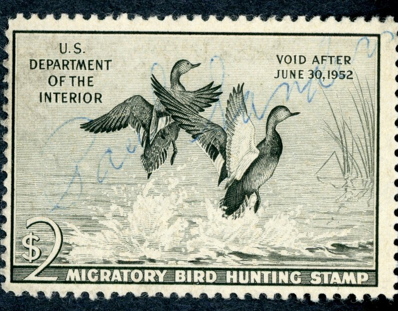 #RW18 – 1951 $2.00 Gadwall Ducks. Used.