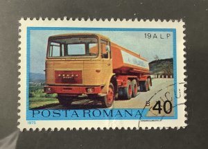 Romania 1975 Scott 2590 used - 40b,  19 A.L.P., gasoline truck