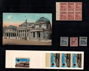 Solis Theatre Uruguay Stamps Postcard Collection Epitome of Masonic Architecture