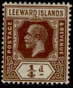 LEEWARD ISLANDS GV SG58, ¼d brown, LH MINT. 