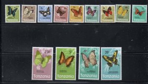 Tanzania Sc 35//49 1973 Butterflies long stamp set mint NH