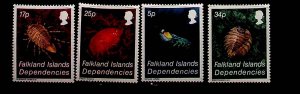 FALKLAND ISL. Sc 1L76-79 NH ISSUE OF 1984 - SEA LIFE - (JS23)