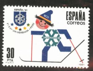 SPAIN Scott 2229 MNH** 1981 Winter University Games stamp