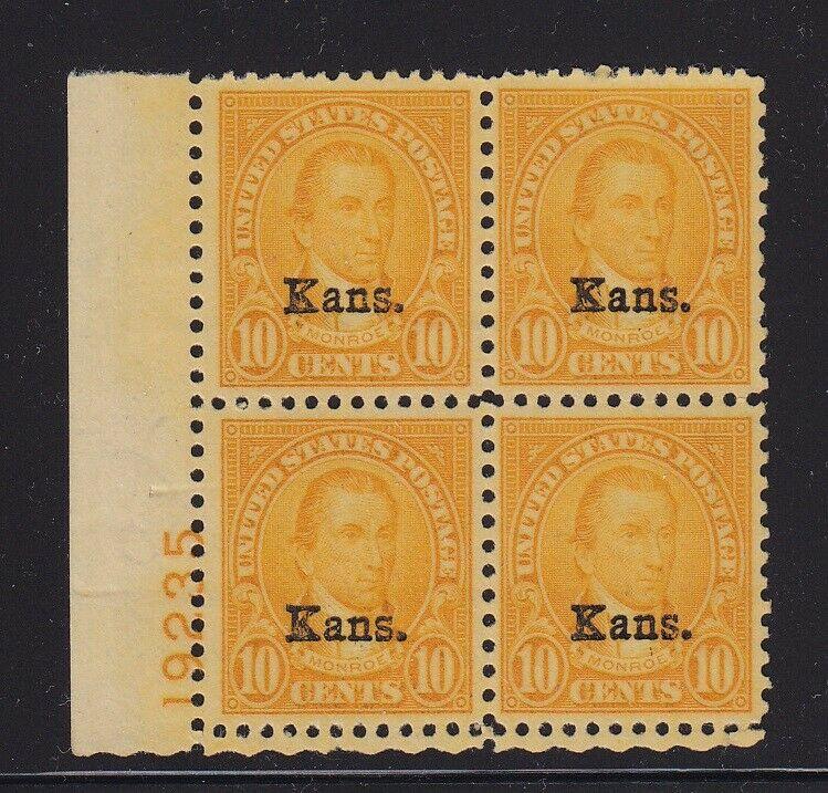 668 Plate Block VF-XF OG lightly hinged with nice color cv $ 375 ! see pic !