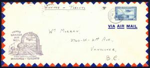 Canada Sc# C6 First Flight (WinnipegMan>Toronto) 1939 3.2 Trans Canada Air Mail
