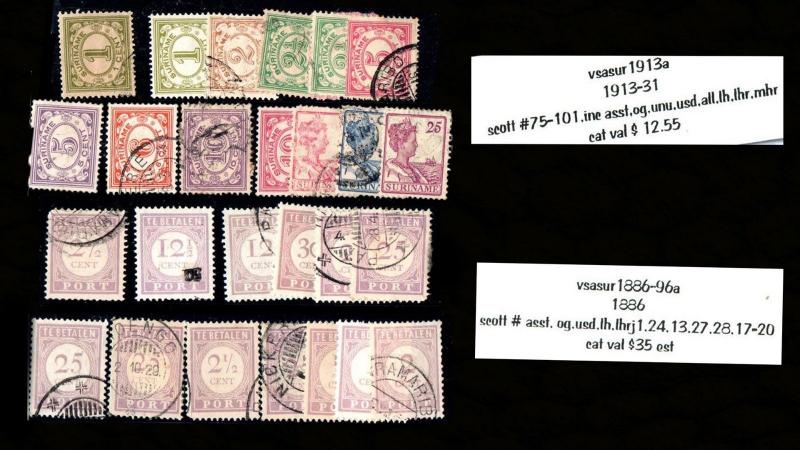 VINTAGE: SURINAM ASSORTMENT USD,OG,NH SCOTT  $514 EST LOT # 1600