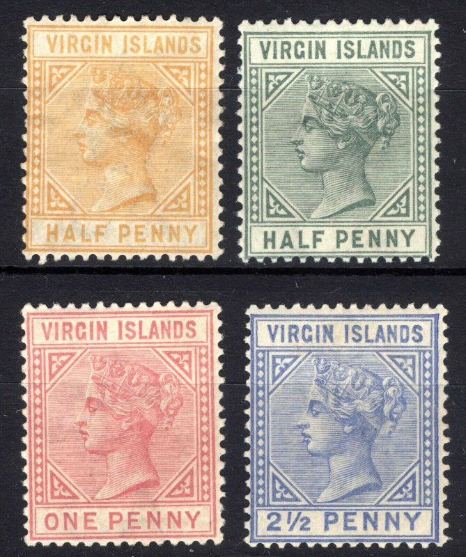 Virgin Is 1883 1/2d-2 1/2d QV WmkCA SG 26-31 Scott 12-15 LMM/MLH Cat£132($166)