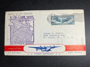 1940 USA Airmail First Flight Cover FAM 19 Honolulu HI to St Louis MO USA
