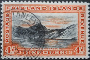 Falkland Islands 1933 GV Centenary 4d SG 132 used