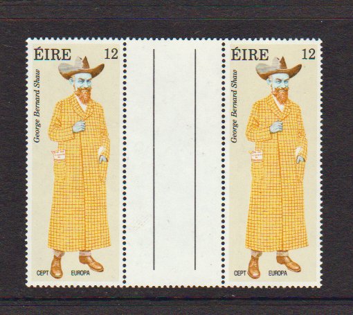 Ireland 478 Gutter Pair Europa 1980 George Bernard Shaw MNH