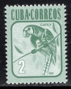 CUBA Sc# 2458  FAUNA  animals 2c PARAKEET  bird  1981  MNH