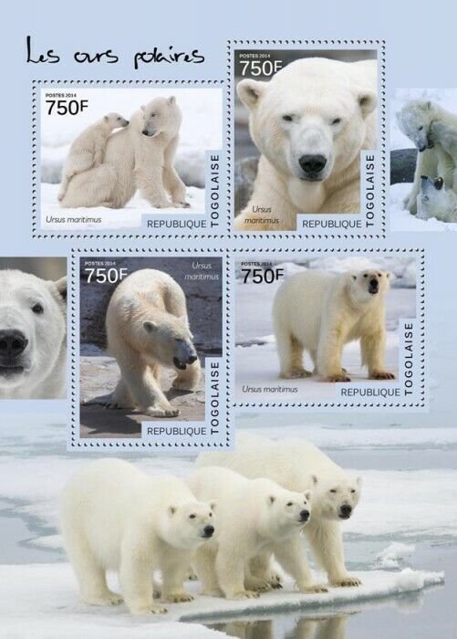 2014 TOGO MNH. POLAR BEARS   |  Y&T Code: 4146-4149  |  Michel Code: 6146-6149