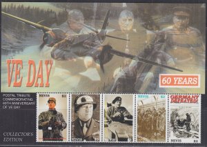 NEVIS Sc #1439a-e CPL MNH SHEET of 5 60th ANN END of WORLD WAR II