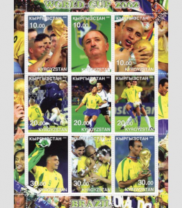 Kyrgyzstan 2002 Football Brazil 2002 Sheet Perforated mnh.vf