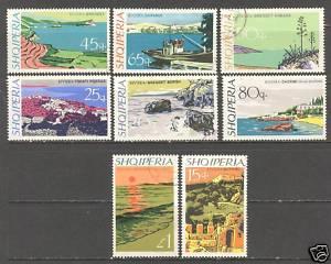 ALBANIA Sc# 1035 - 1042 USED FVF Set8 Shore Ship Sunset