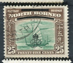 NORTH BORNEO; 1947 early Crown Colony issue fine used 25c. value