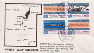 Palau, First Day Cover, Flags