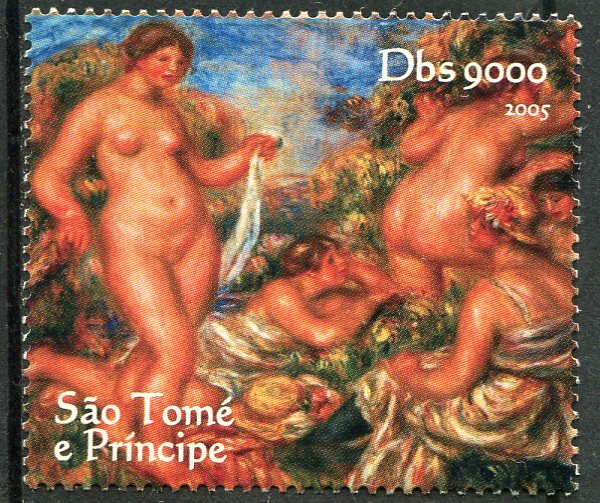 Sao Tome & Principe 2005 RENOIR NUDES Paintings 1 value Perforated Mint NH