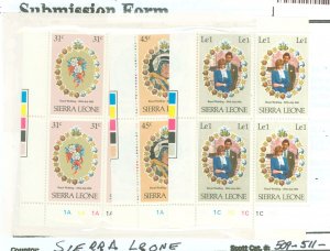 Sierra Leone #509-511-514  Plate Block