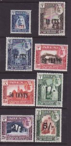 Aden Kathiri-Sc#20-7- id10-unused og NH KGVI definitive set surcharged-1951-