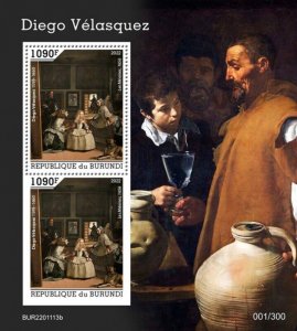 Burundi - 2022 Artist Diego Velasquez - 2 Stamp Souvenir Sheet - BUR2201113b