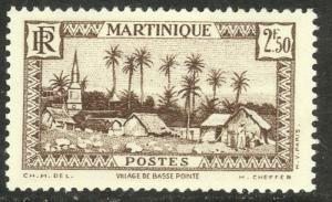 MARTINIQUE 1933-40 2.50fr Basse-Pointe Village Pictorial Sc 168 MH