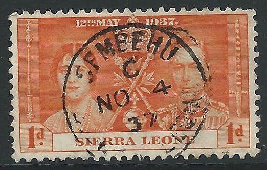 SIERRA LEONE 1937 SEMBEHU cds on 1d Coronation.............................45825