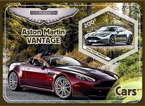 Stamps.Cars Aston Martin 2019 year 8 sheets perforated  NEW