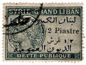 (I.B) France Colonial Revenue : Lebanon Duty ½pi (Ottoman Public Debt)