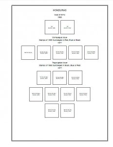 PRINTED HONDURAS [CLASS.] 1865-1940 STAMP ALBUM PAGES (48 pages)