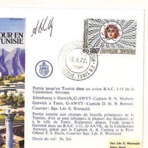 AH187 1977 Tunisia  RAF Escaping Society Signed Cover PTS