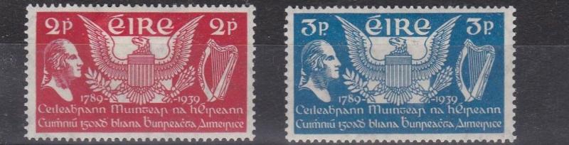 IRELAND 1939    S G 109 - 110  US CONSTITUTION    MH  