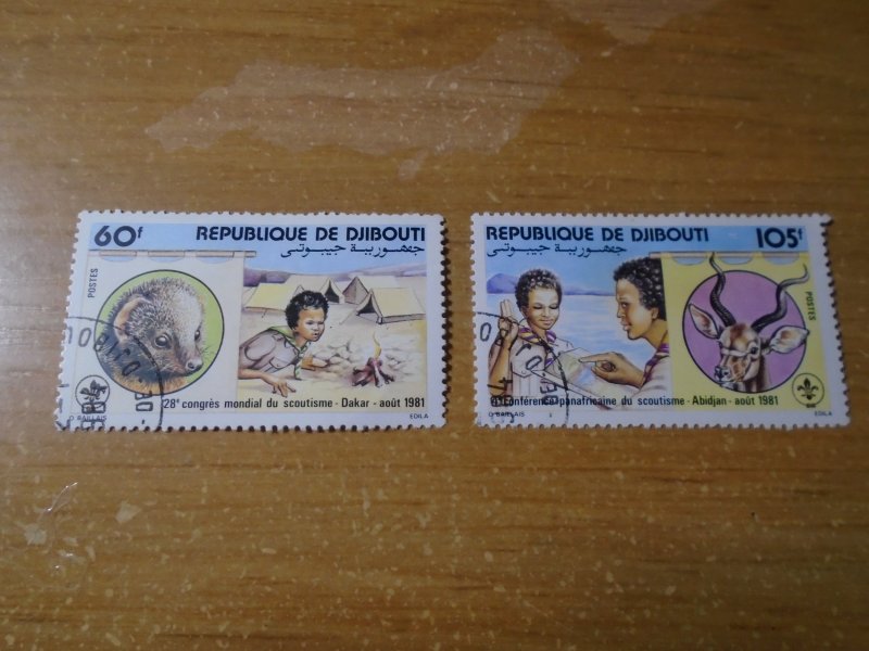 Djibouti  #  533-34  used  Scouting