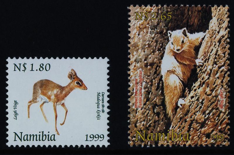 Namibia 920-1 MNH Animals, Striped Tree Squirrel, Damara Dik Dik