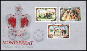 Montserrat 363-365 Queen Elizabeth II Silver Jubilee U/A FDC