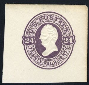 United States, Postal Stationery #U99 Cat$150+, 1870 24c purple, with full co...