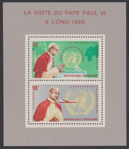 Togo Pope Paul's Visit to UN Organization MS 1966 MNH SG#MS450a