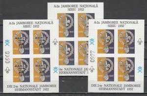 Romania, 2001 issue. 1932 National Jamboree, 3 labels with o/prints. ^