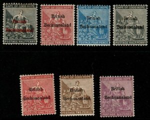 BECHUANALAND SG1/7 1885-7 DEFINITIVE SET TO 6d MTD MINT