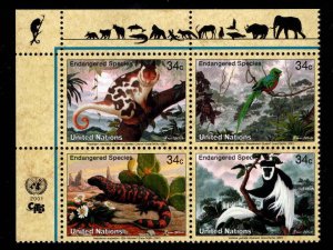 United Nations NYC Scott 789-792a MNH** Endangered Species block