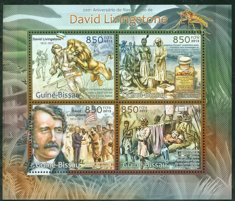 GUINEA BISSAU 2013 200th BIRTH ANNIVERSARY OF DAVID LIVINGSTONE  SHEET