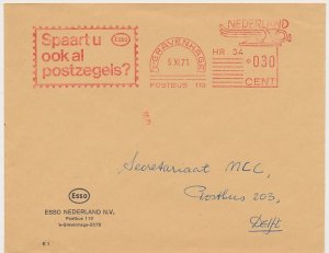 Meter cover Netherlands 1971 Esso - Oil - Do you also collect stamps? - Marketin