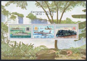 Angola C36a,MNH.Michel Bl.3. Stamp-100.Ship,Locomotive,Boeing 707 jet,Waterfalls