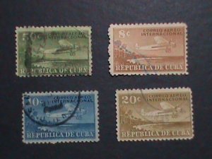 ​CUBA-AIRMIAL- VERY OLD CUBA AIR PLANES STAMPS USED- VF WE SHIP TO WORLD WIDE