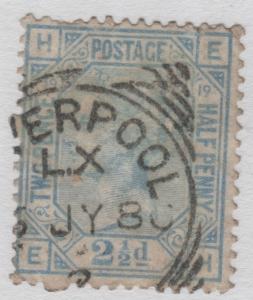 68 SG142 Plate 19  2 1/2d Blue E-H (BL-30)