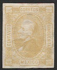 MEXICO 1872 50c Hidalgo Unused w/o District name, Forgery