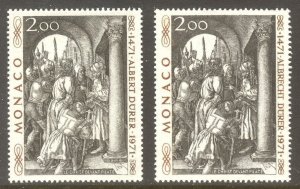 MONACO #817 var Mint NH w/ Cert - 1971 Albert Durer Error