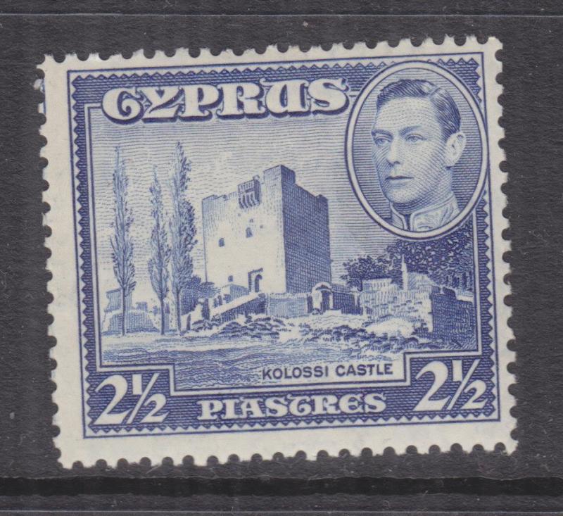 CYPRUS, 1938 KGVI 2 1/2pi. Ultramarine, lhm.