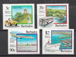 1992 Barbados Sc# 830-33 - Tourism & Transportation. MNH Cv$11.00
